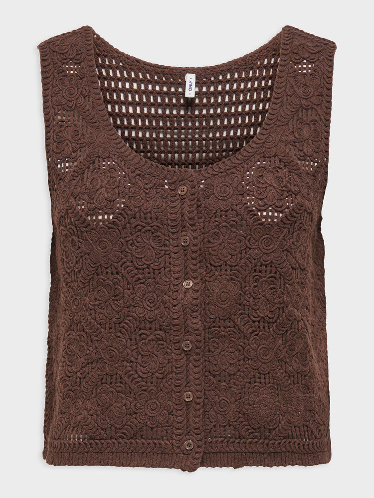 Γυναικείο γιλέκο πλεκτό ONLGINA SL U-NECK BUTTON VEST KNT 15373596 | 15373596