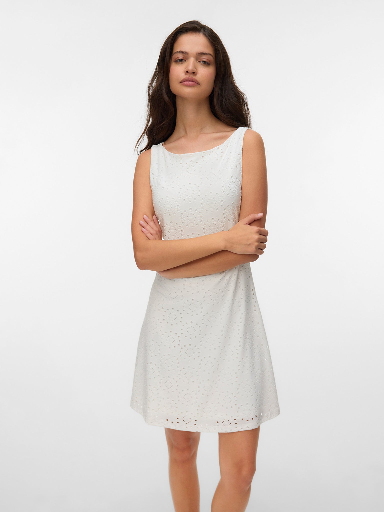 Γυναικείο φόρεμα κιπούρ VMTASSA LIV SL BOAT NECK SHORT DRESS JRS 10344371 | 10344371