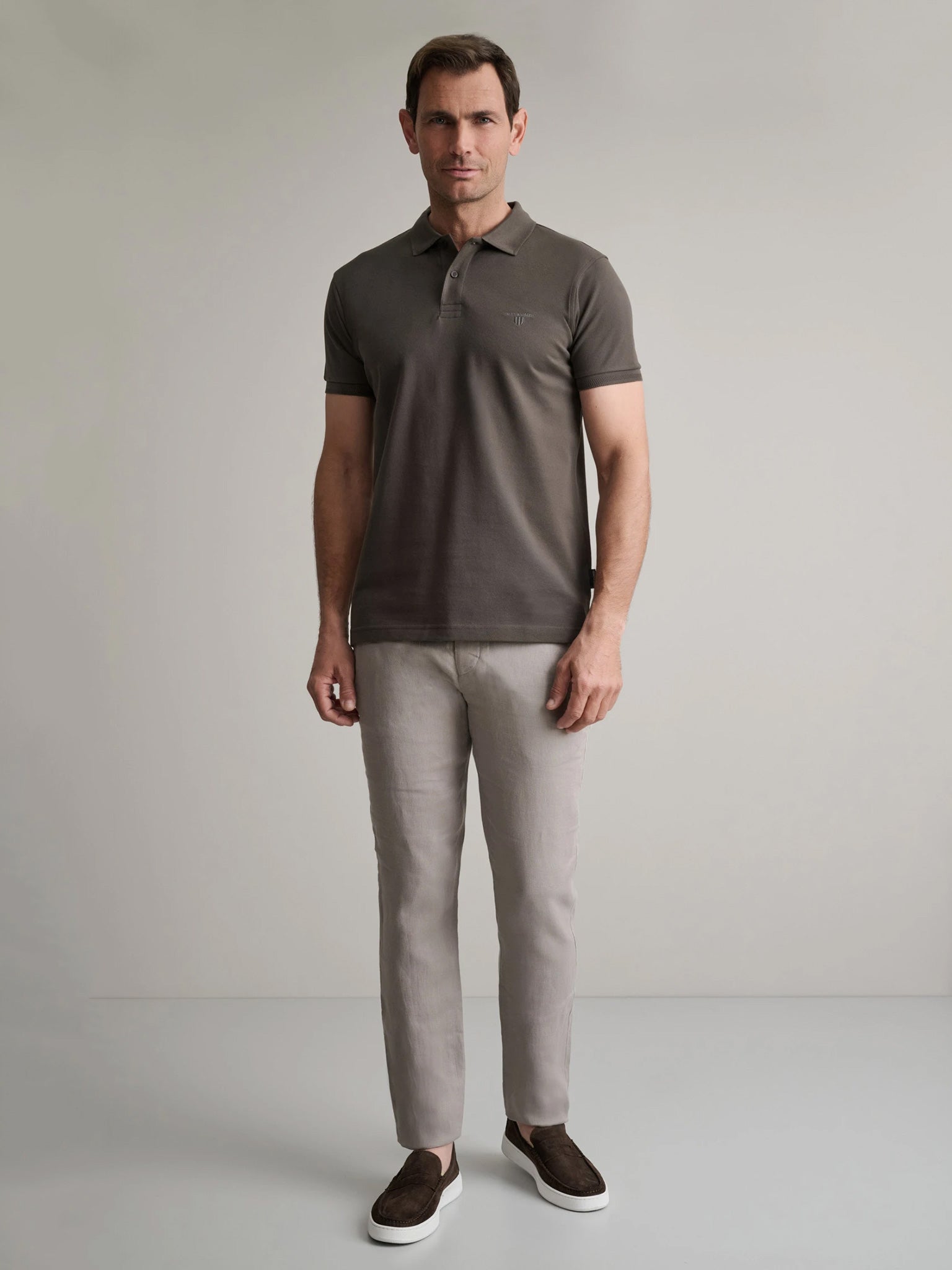 Ανδρικό polo olive brown 24EY.007/PL/YL.2 | 24EY.007/PL/YL.2