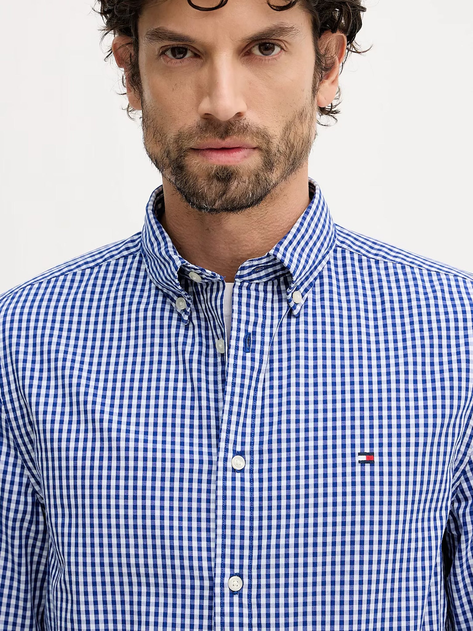 Ανδρικό πουκάμισο καρό FLEX POPLIN BIG GINGHAM RF SHIRT MW0MW417130MS | MW0MW417130MS