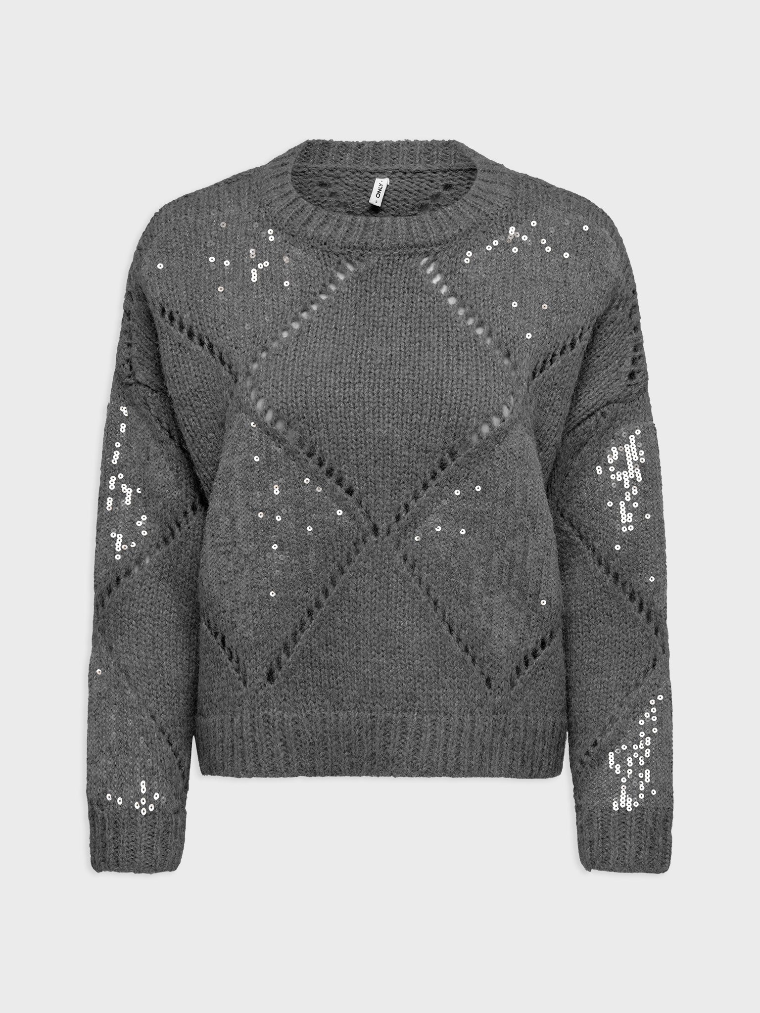 Γυναικεία μπλούζα πλεκτή ONLKANSAS LIFE LS SEQUINS O-NECK KNT 15358402 | 15358402