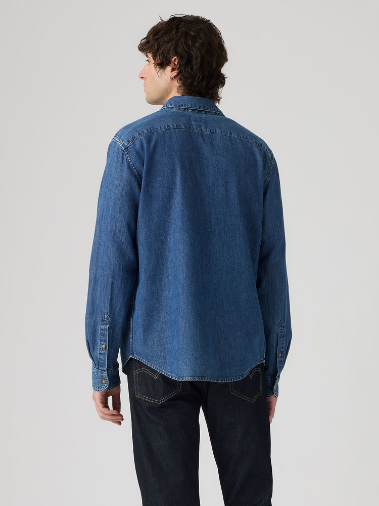 Ανδρικό πουκάμισο τζιν Battery Housemark Standard Shirt Tom Mid Wash - Medium Wash 0085A0000 | 0085A0000