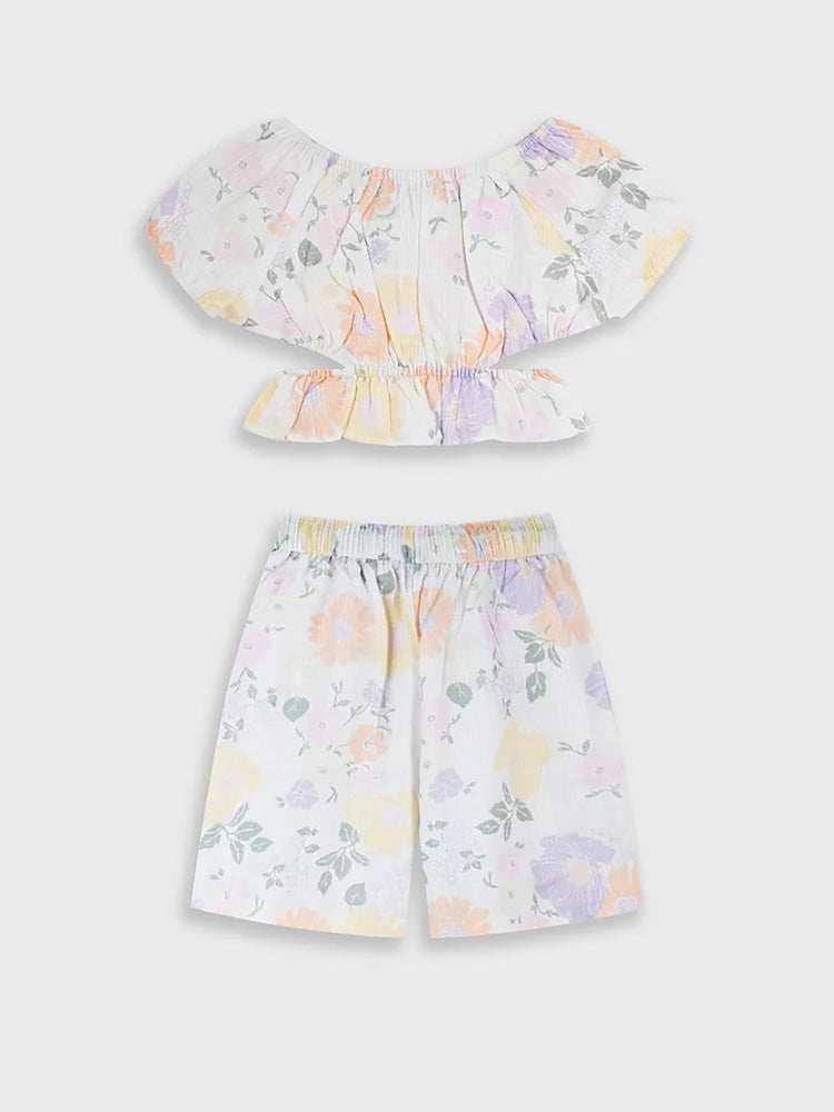 Εφηβικό σετ με σορτς φλοράλ | 16-226204-0