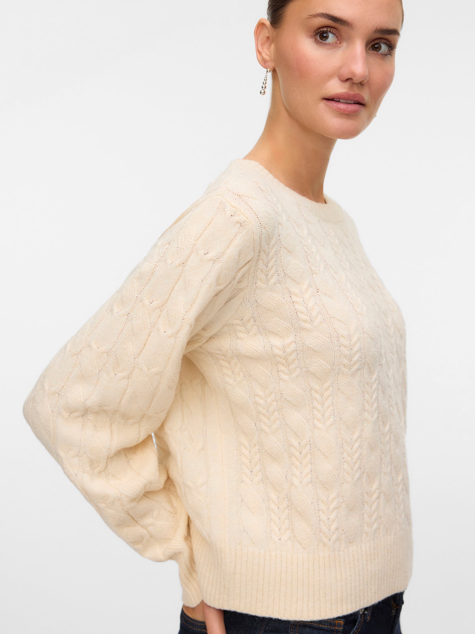 Γυναικεία μπλούζα πλεκτή VMARIES LS O-NECK CABLE PULLOVER 10331814 | 10331814