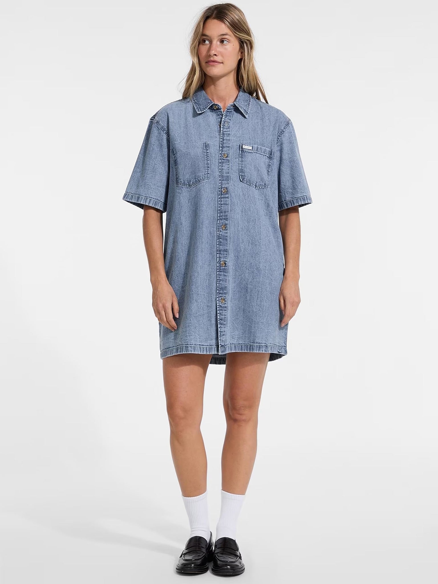 Γυναικείο φόρεμα τζιν oversize dress - eco orgabic cotton arvind indigo W5GK99D5M81GJMW | W5GK99D5M81GJMW