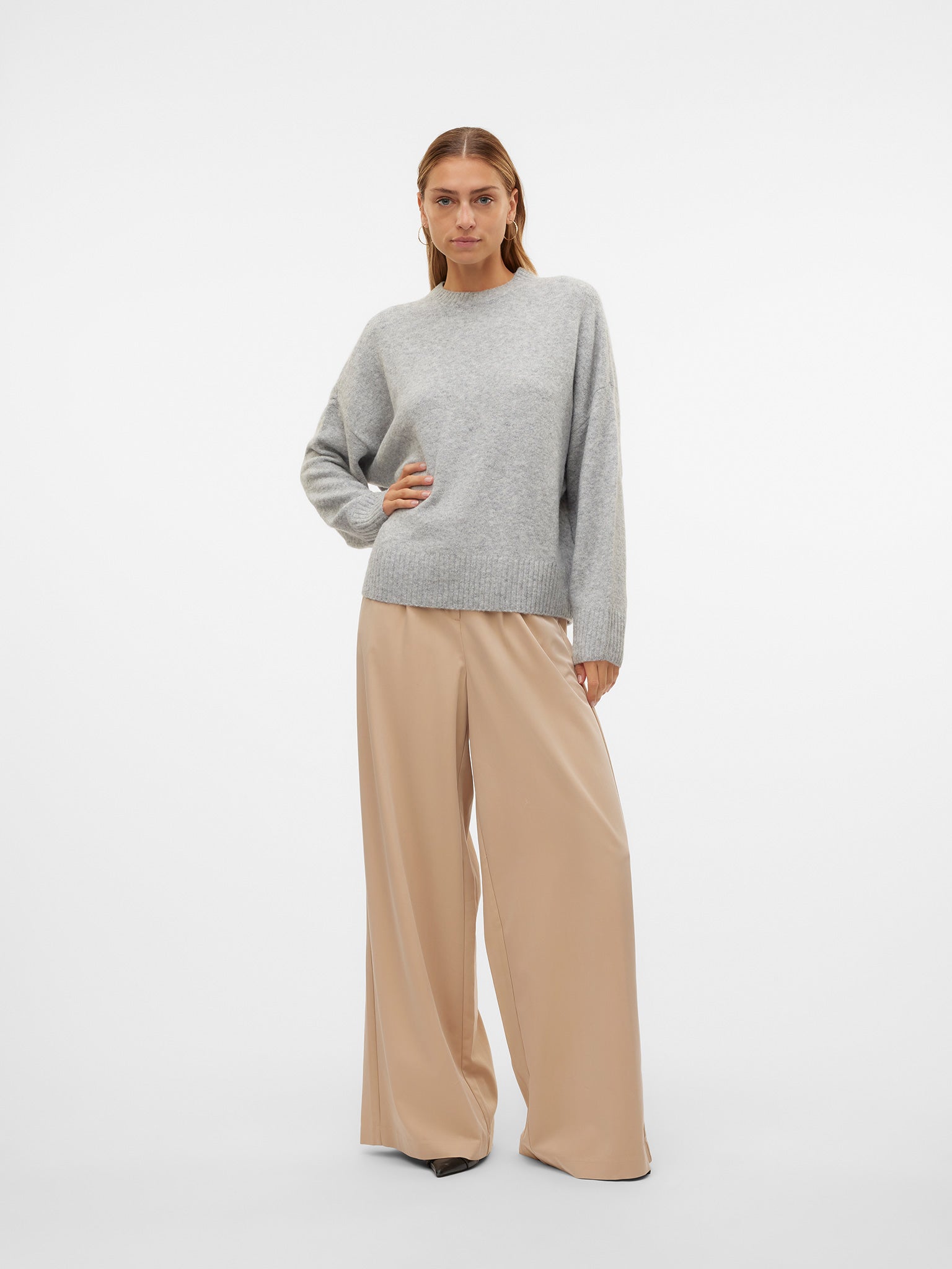 Γυναικεία μπλούζα πλεκτή VMBOOM LS O-NECK PULLOVER GA NOOS 10320463 | 10320463