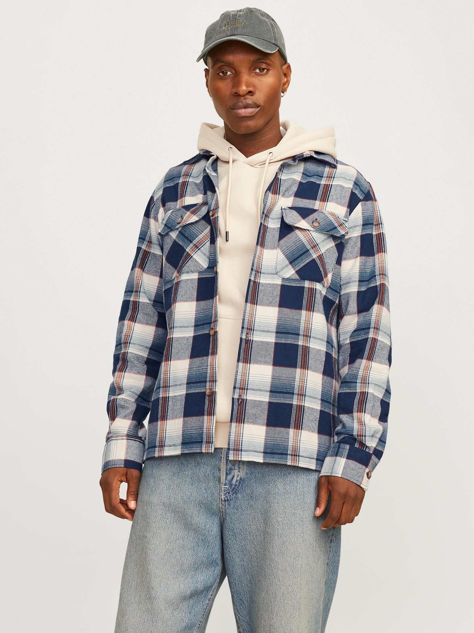 Ανδρικό πουκάμισο καρό JJDARREN FLANNEL OVERSHIRT LS 12261170 | 12261170