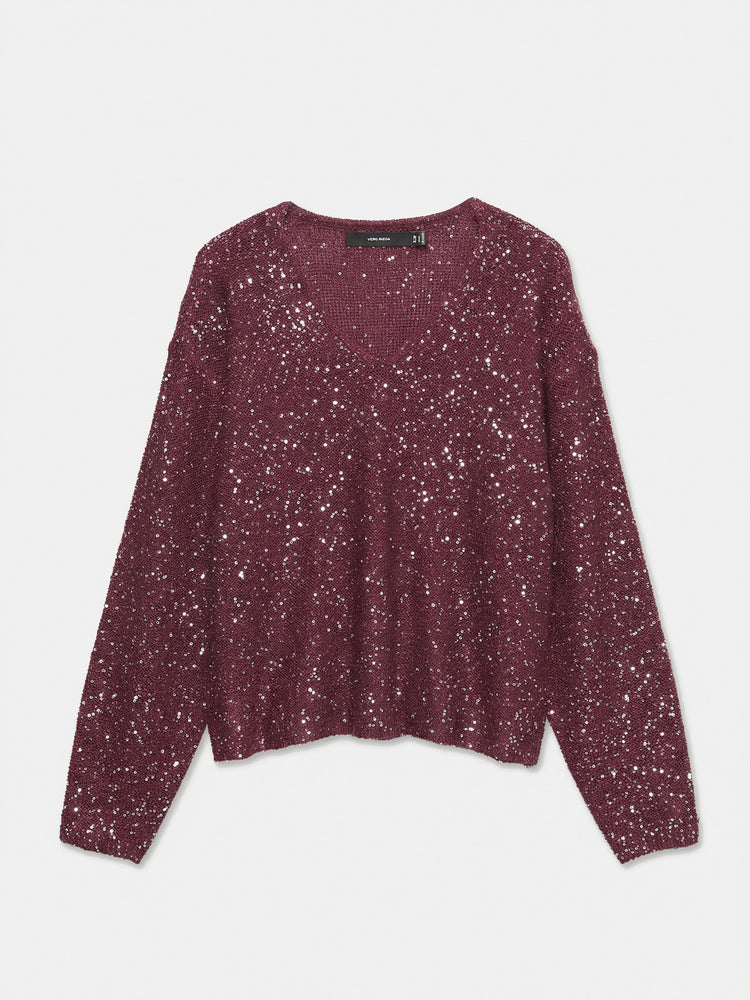 Γυναικεία μπλούζα πλεκτή VMNEWLEILANI LS V-NECK PULLOVER 10352581 | 10352581