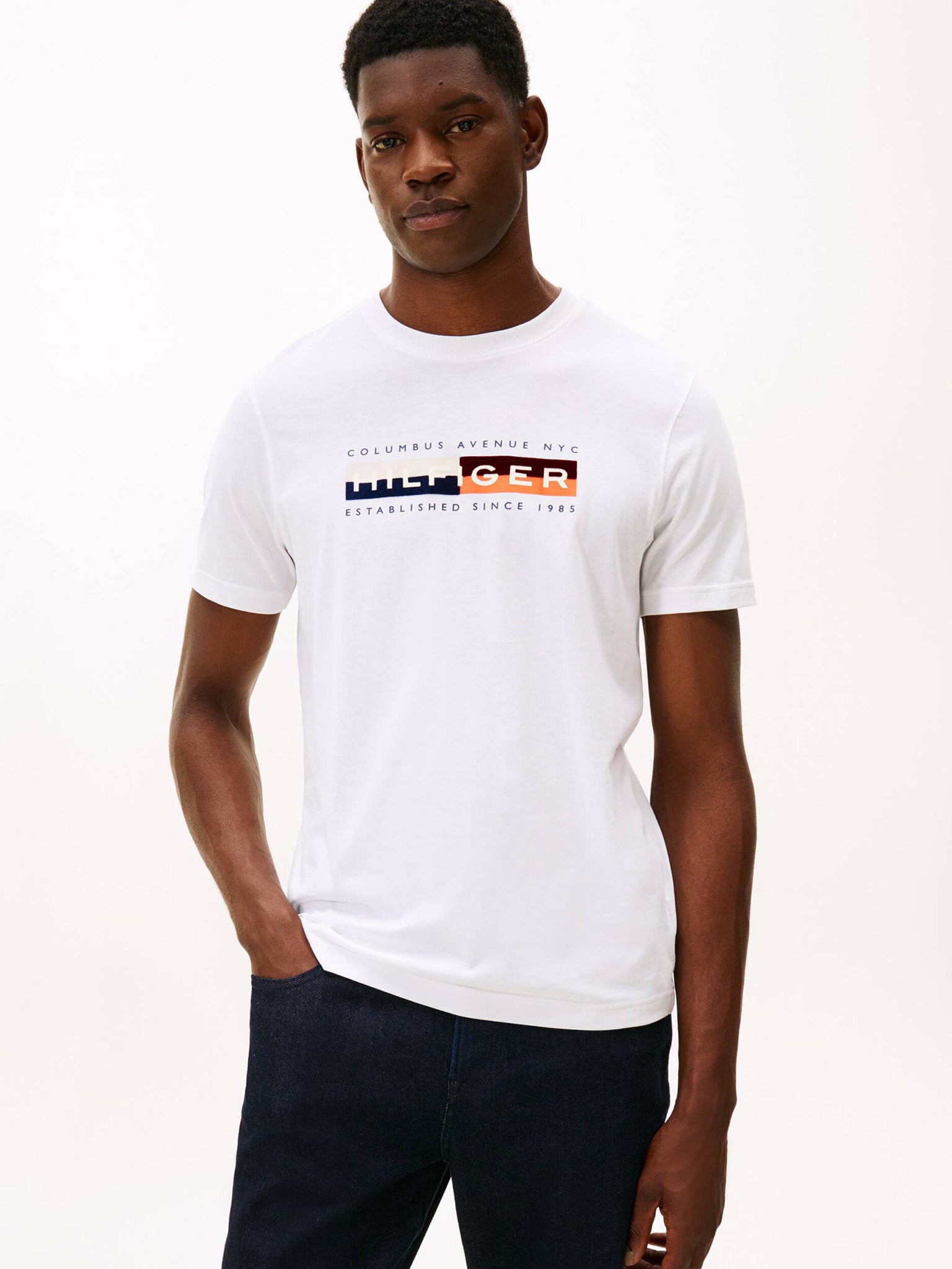 Ανδρικό t-shirt TH COLOUR BLOCK GRAPHIC TEE MW0MW40014YBR | MW0MW40014YBR