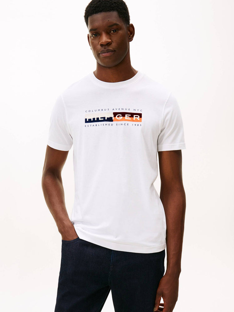 Ανδρικό t-shirt TH COLOUR BLOCK GRAPHIC TEE MW0MW40014YBR | MW0MW40014YBR