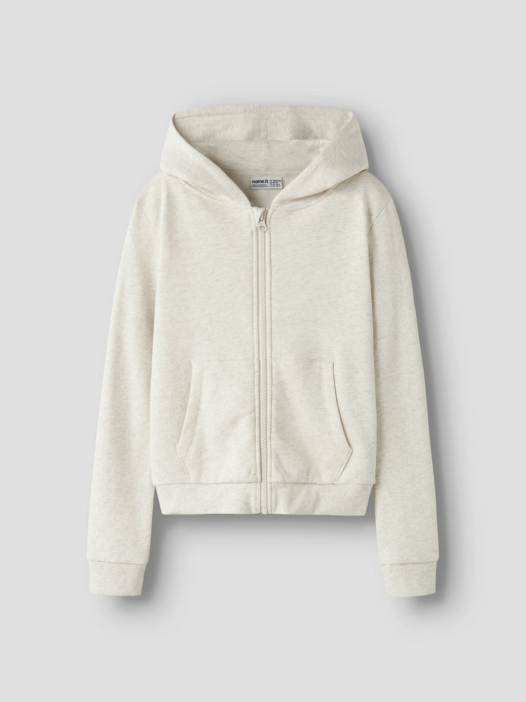 Εφηβική ζακέτα φούτερ NKFLEIKRA LS SH SWEAT CARD WH BRU | 13258995