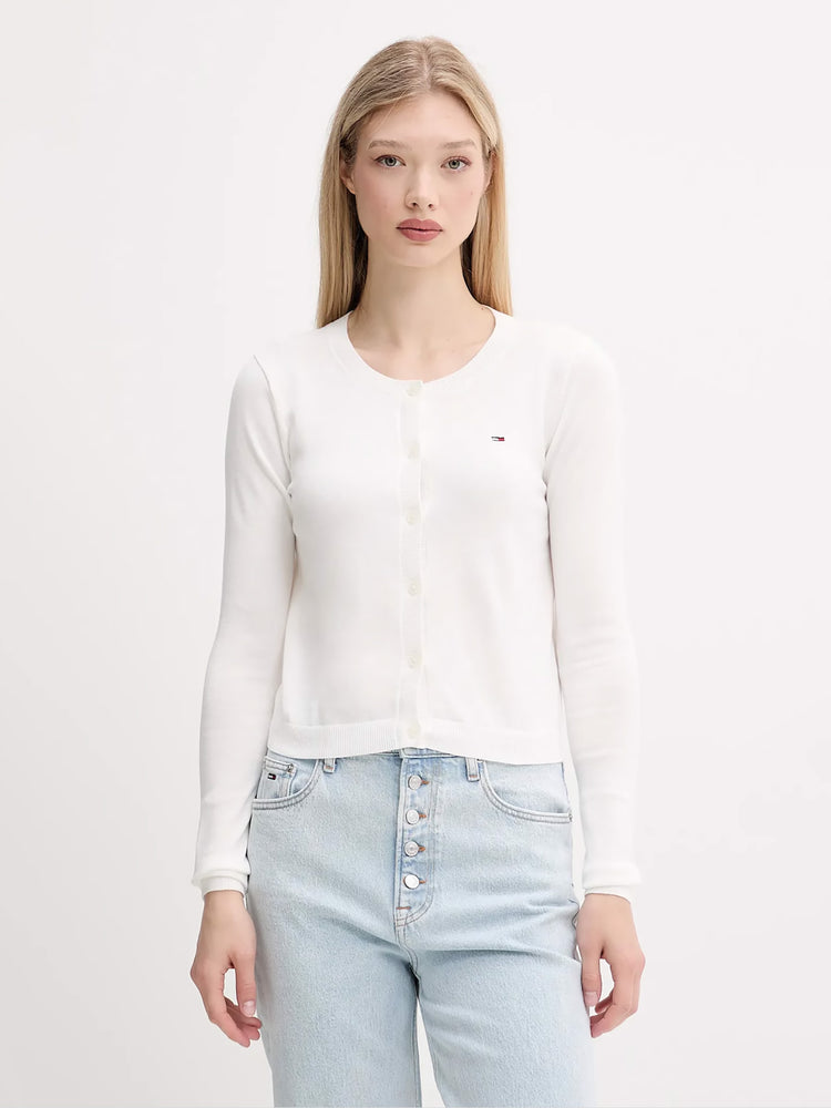 Γυναικεία ζακέτα ψιλή πλέξη TJW ESSENTIAL CREW NECK CARDIGAN DW0DW20976YBL | DW0DW20976YBL