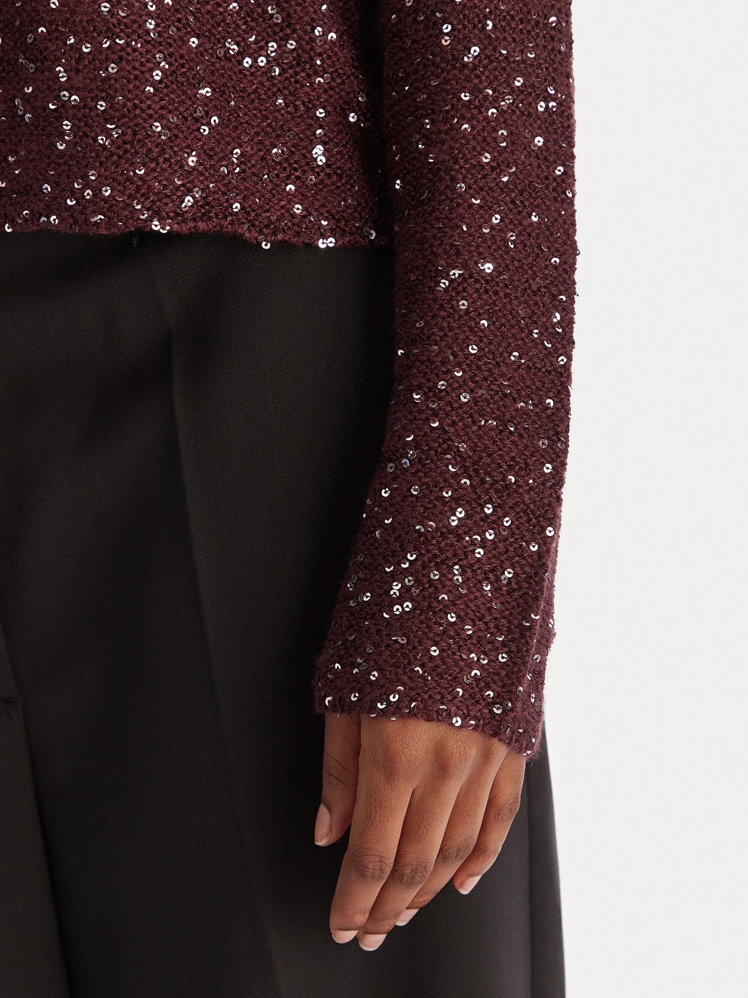 Γυναικεία μπλούζα παγιέτα VMLEILANI NEW LS V-NECK PULLOVER 10318223 | 10318223