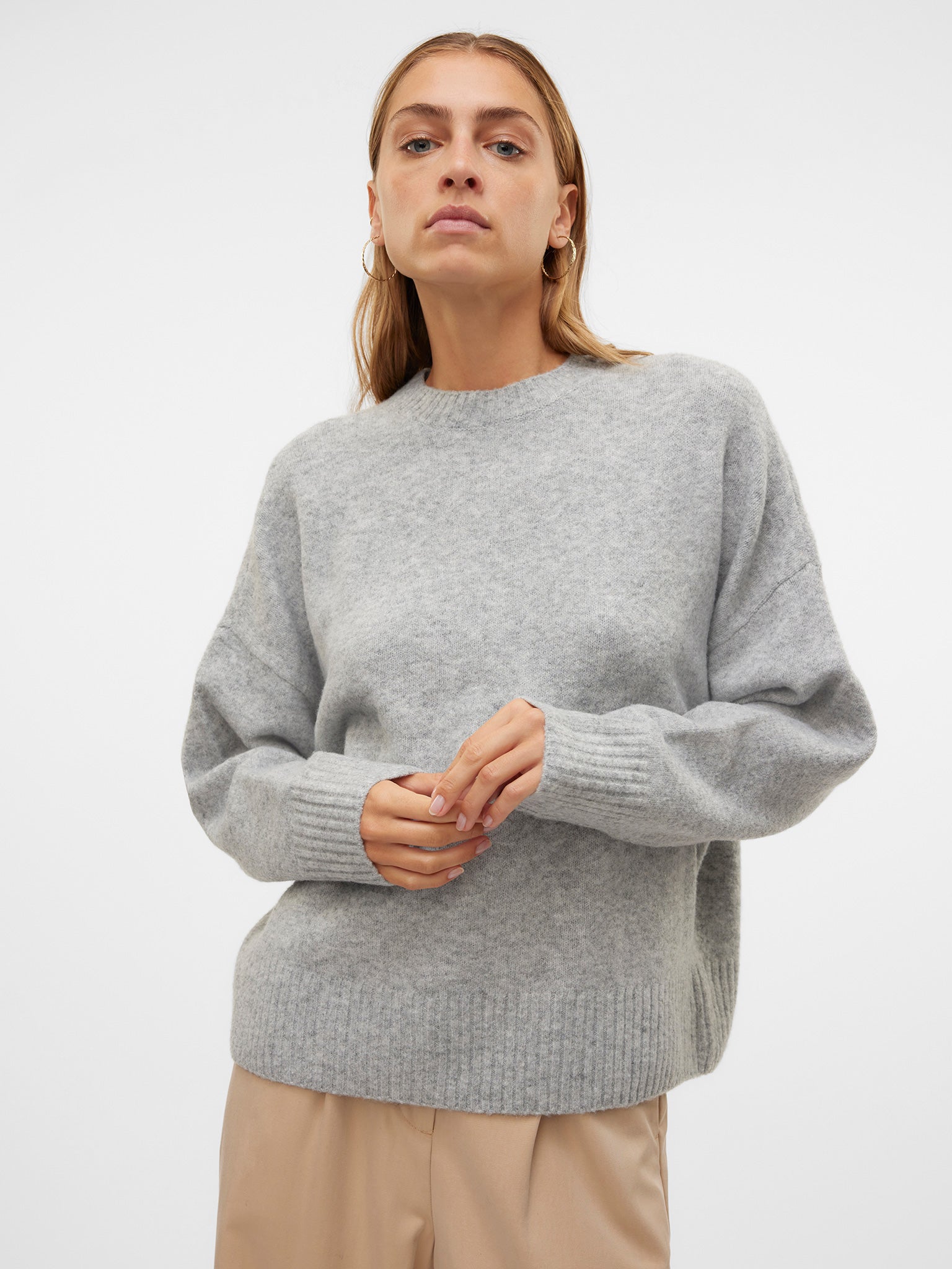 Γυναικεία μπλούζα πλεκτή VMBOOM LS O-NECK PULLOVER GA NOOS 10320463 | 10320463