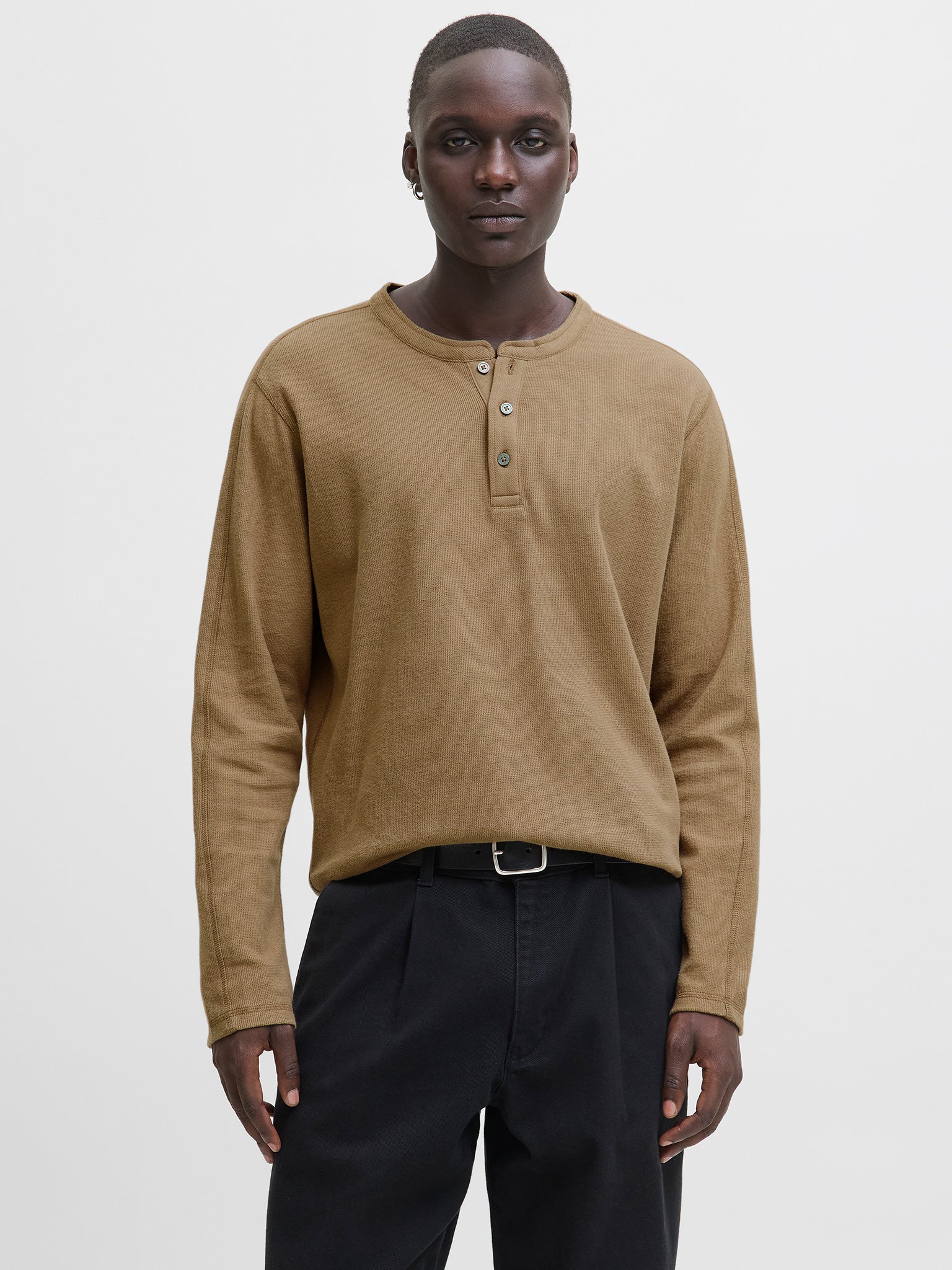Ανδρική μπλούζα JPRBLUTYRELL LS HENLEY TEE 12266583 | 12266583