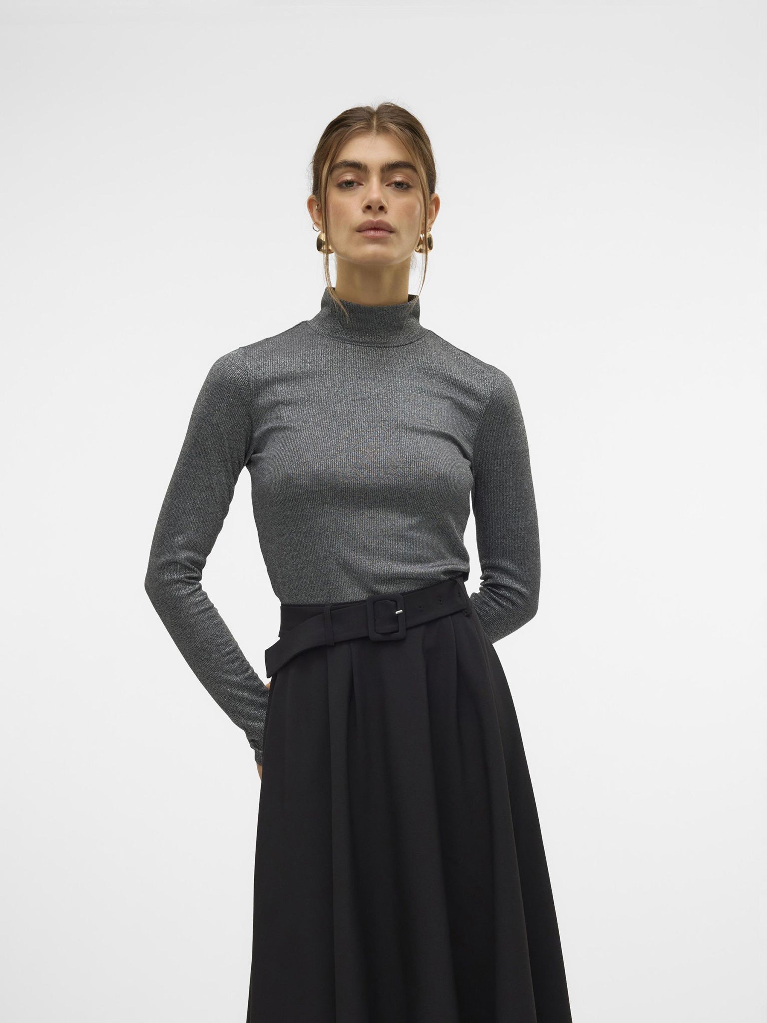 Γυναικεία μπλούζα γκλίτερ VMNICHOLLE LS ROLL NECK TOP VMA 10318336 | 10318336