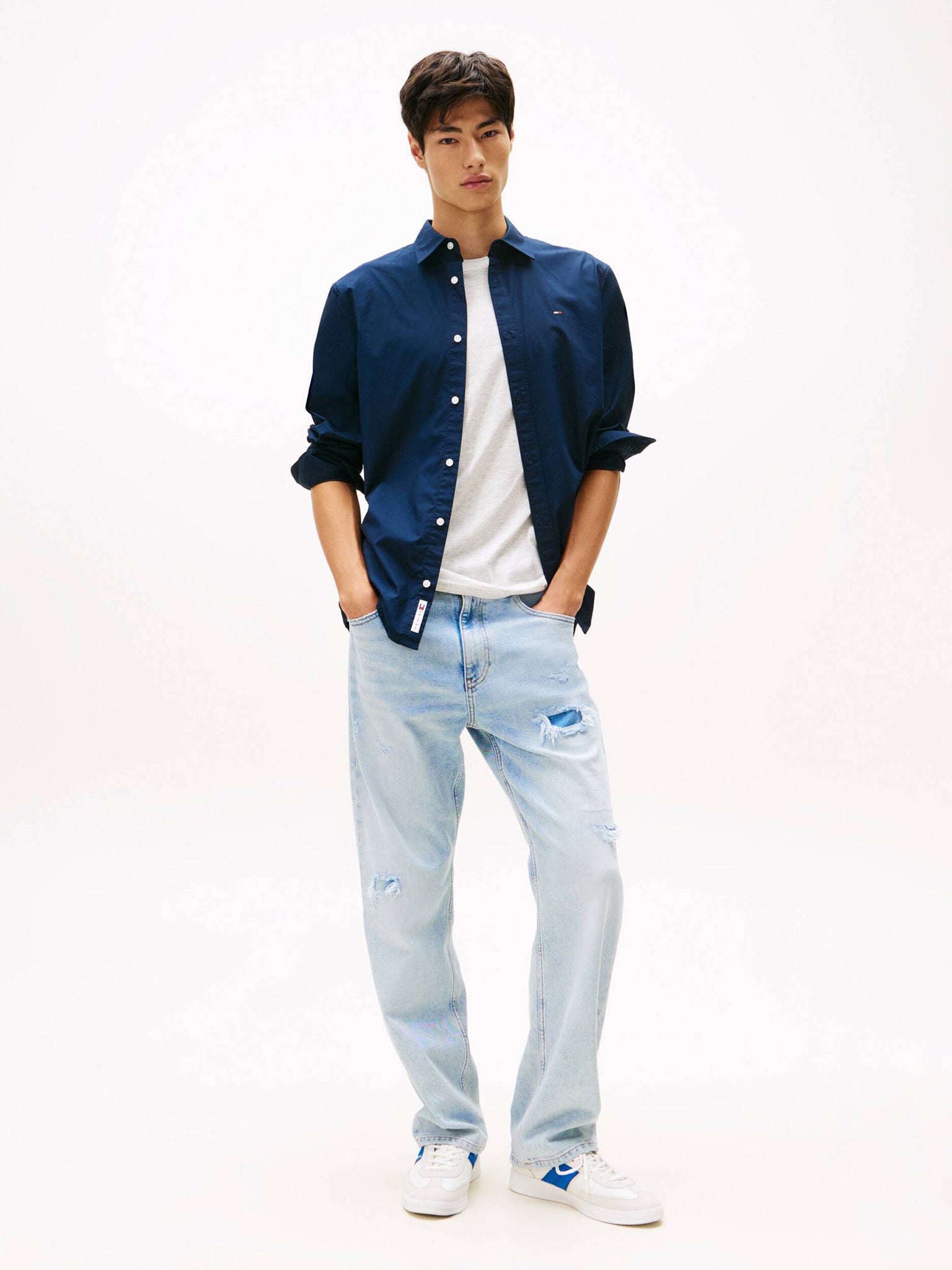 Ανδρικό πουκάμισο TJM REG POPLIN SHIRT DM0DM22026C1G | DM0DM22026C1G