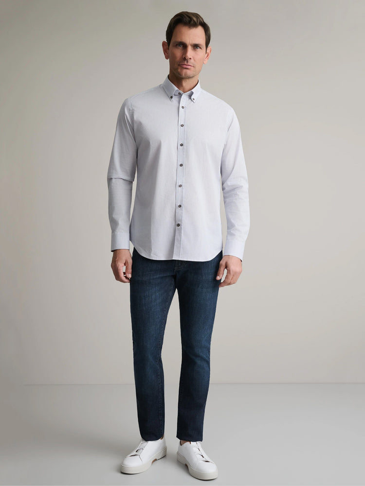 Ανδρικό πουκάμισο light blue/brown | 24NG.MP25/1B