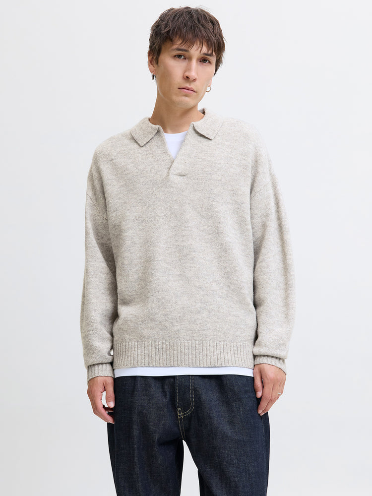 Ανδρική μπλούζα πλεκτή JJSOHO OLLIE KNIT SPLIT NECK LN 12279214 | 12279214