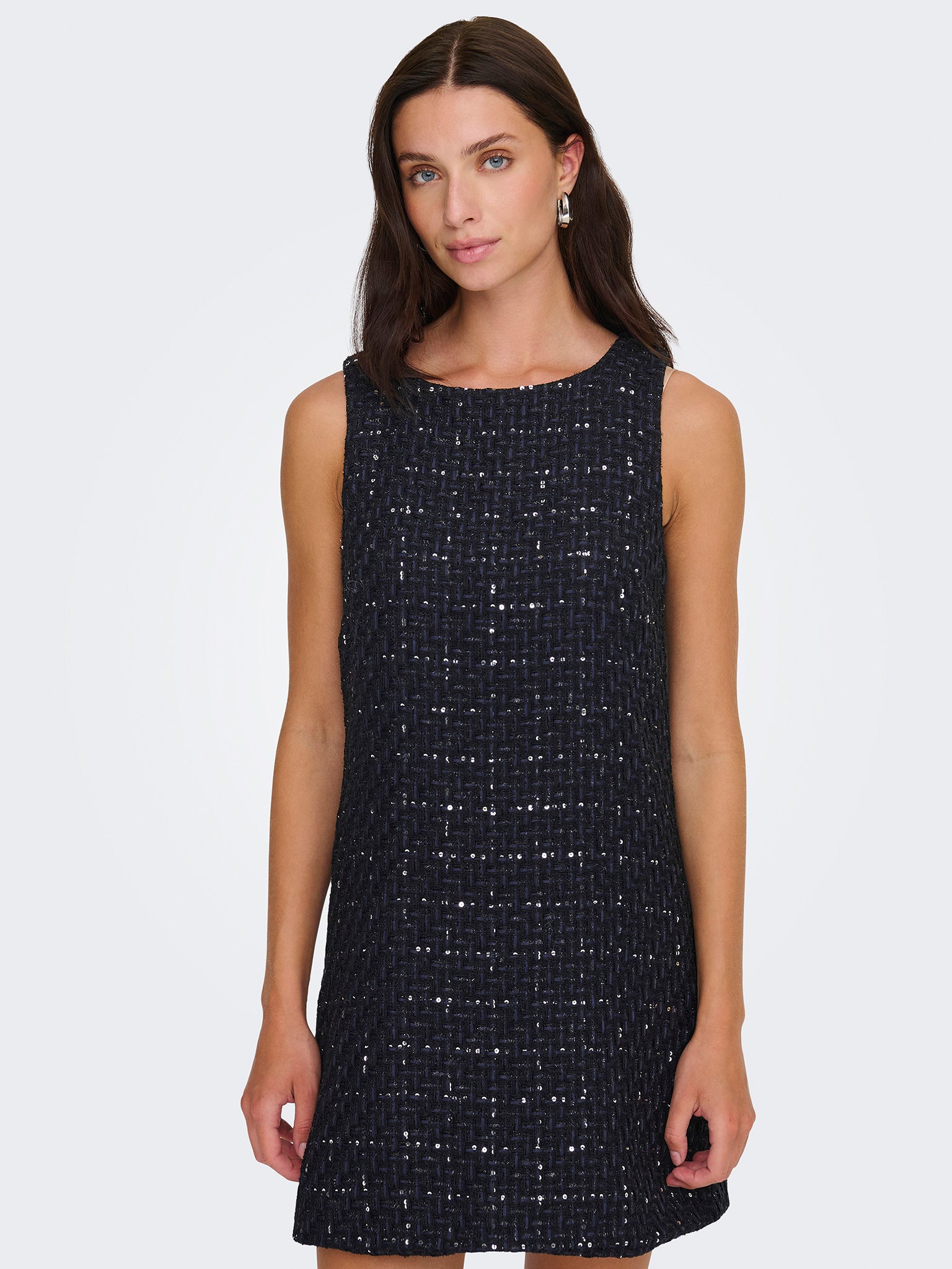 Γυναικείο φόρεμα τουΐντ με παγιέτα ONLICY S/L BOUCLE SEQUIN DRESS 15360266 | 15360266