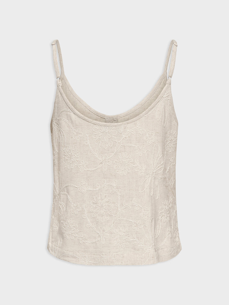 Γυναικείο top ONLSIESTA LINEN BL EMB SINGLET 15374121 | 15374121