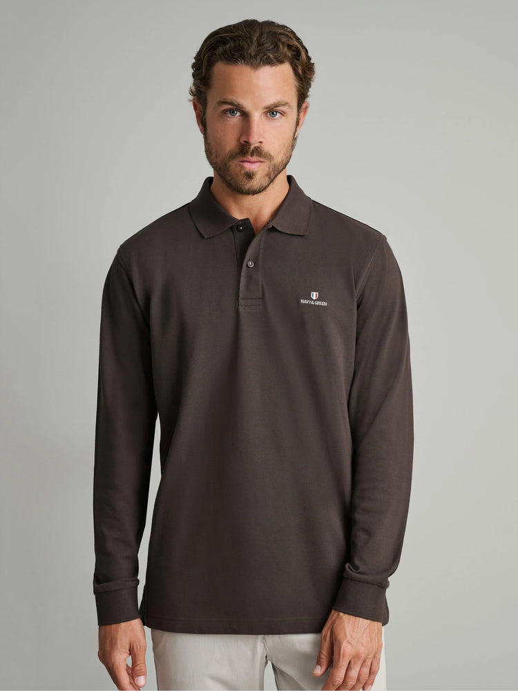 Ανδρική μπλούζα polo bitter chocolate 24GE.500.8 | 24GE.500.8