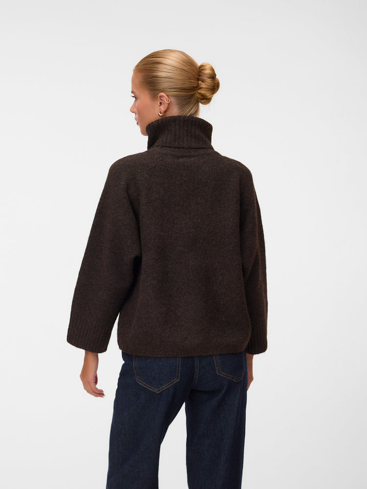 Γυναικεία μπλούζα ζιβάγκο Chocolate Torte VMVIOLET 7/8 ROLLNECK PULLOVER 10350467 | 10350467
