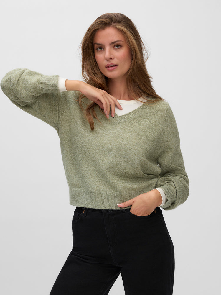 Γυναικεία μπλούζα πλεκτή VMTEAK LS V-NECK PULLOVER BF 10348388 | 10348388