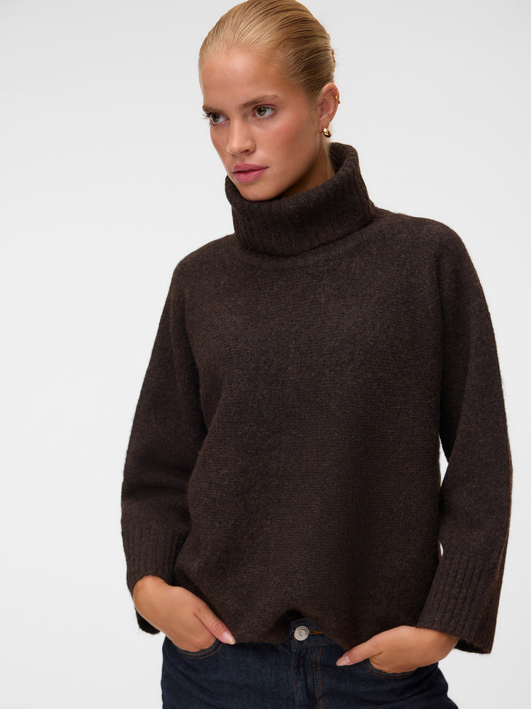 Γυναικεία μπλούζα ζιβάγκο Chocolate Torte VMVIOLET 7/8 ROLLNECK PULLOVER 10350467 | 10350467