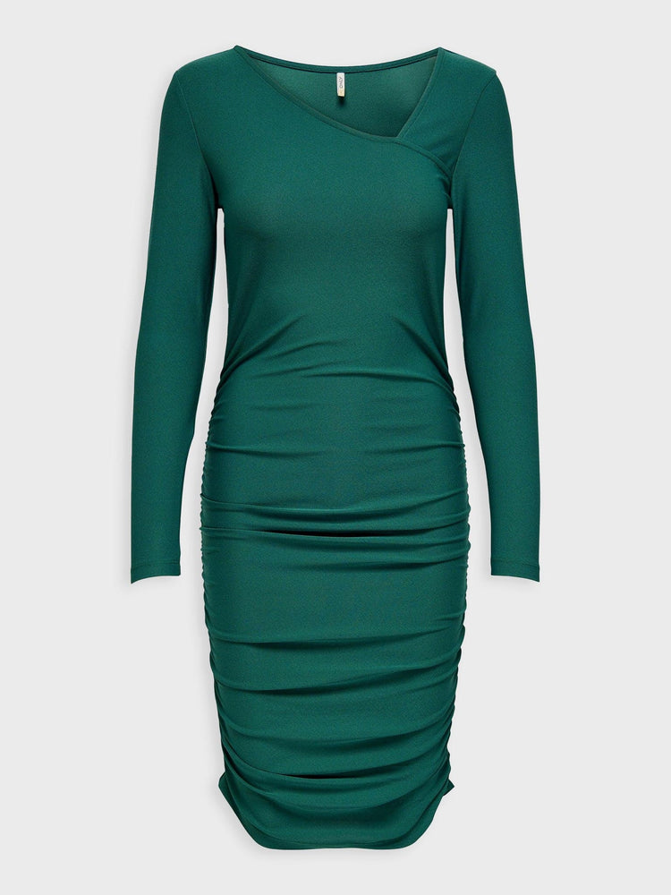 Γυναικείο φόρεμα midi ONLSANSA L/S ASSYMETRIC DRESS JRS 15307684 | 15307684