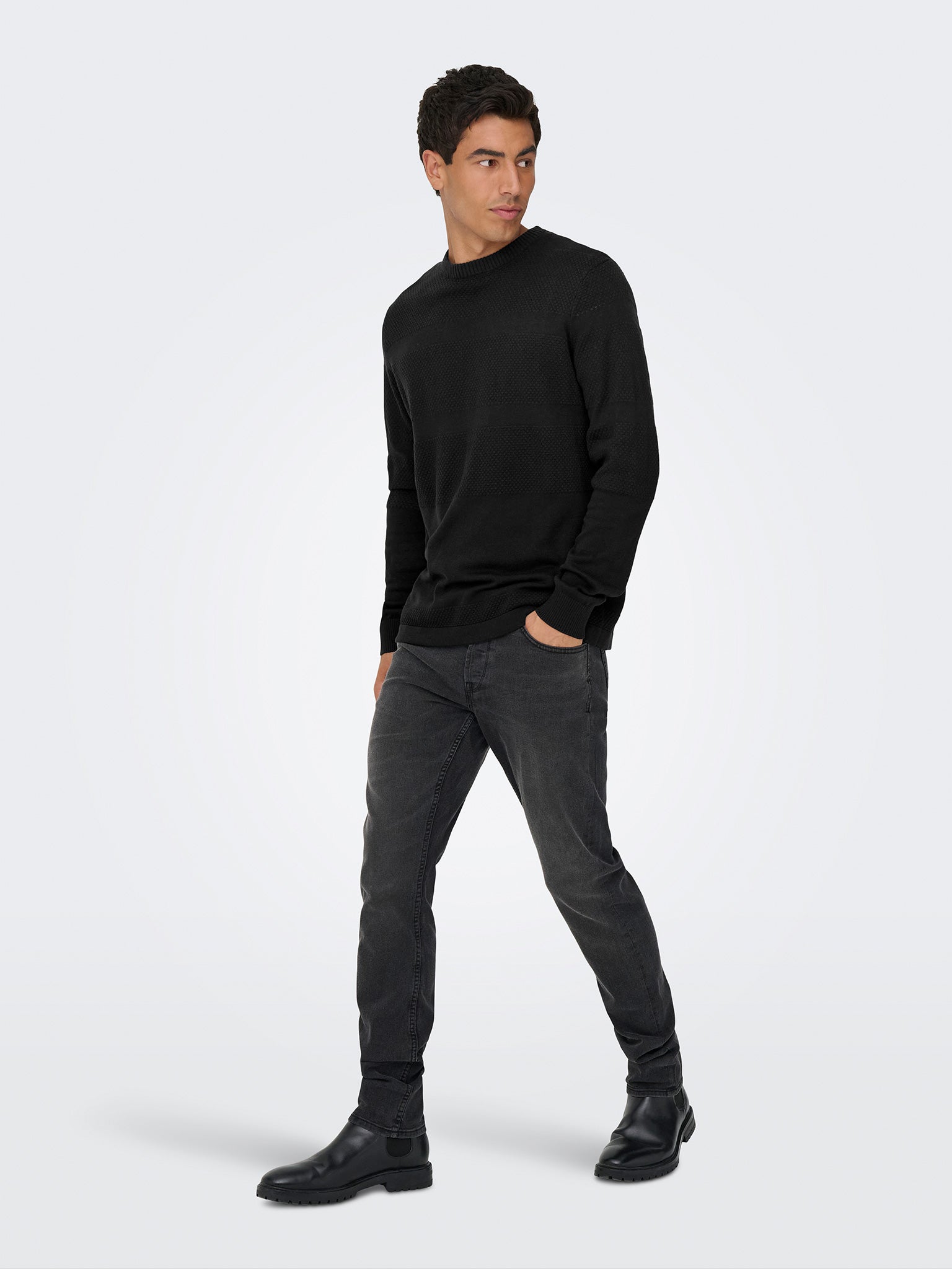 Ανδρική μπλούζα πλεκτή ONSMALIK REG 12 PINAPLE CREW KNIT NOOS 22033298 | 22033298