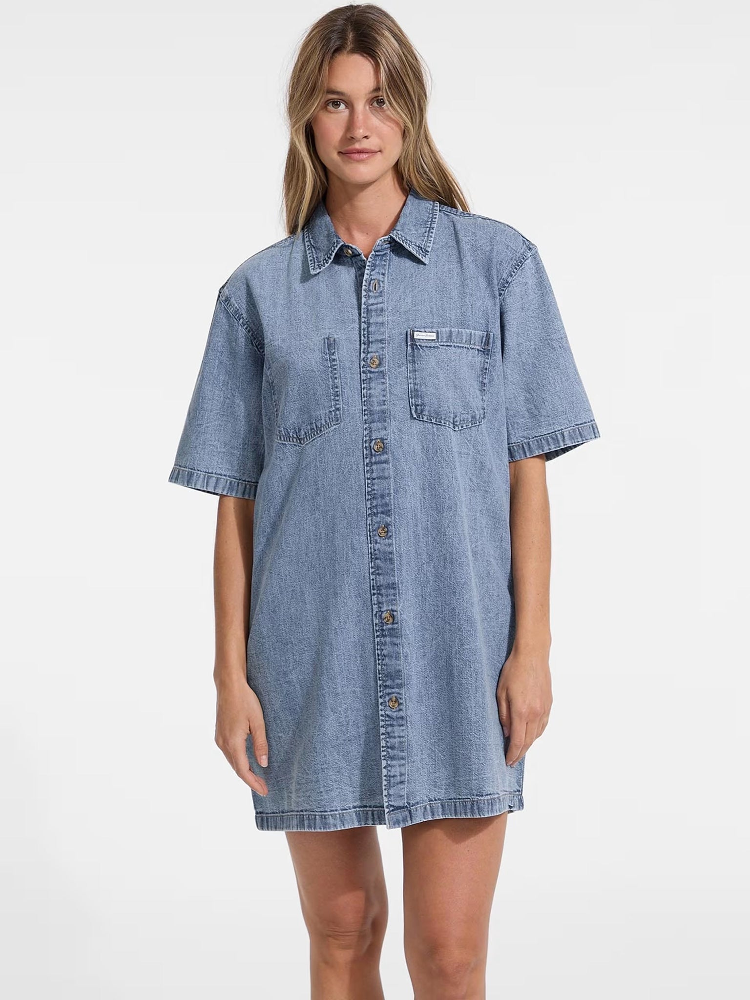 Γυναικείο φόρεμα τζιν oversize dress - eco orgabic cotton arvind indigo W5GK99D5M81GJMW | W5GK99D5M81GJMW