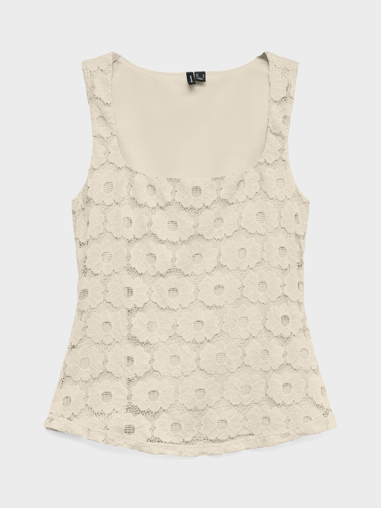 Γυναικεία μπλούζα με δαντέλα VMJANELLE SL SQUARE NECK TOP 10344443 | 10344443