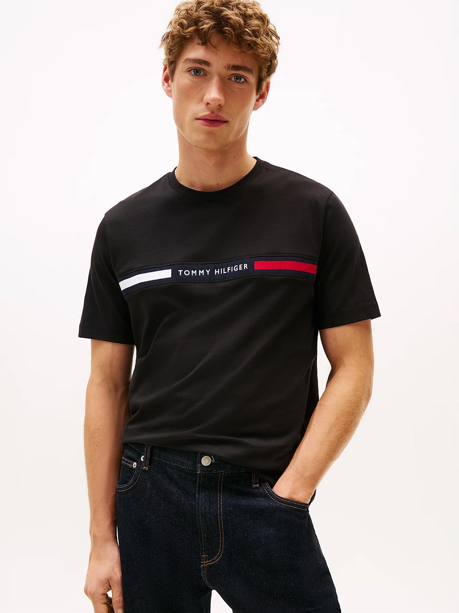 Ανδρικό t-shirt HILFIGER CHEST INSERT TEE MW0MW36498BDS | MW0MW36498BDS