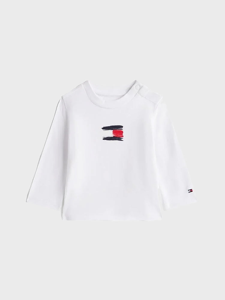 Βρεφική μπλούζα μακό SMALL FLAG TEE L/S KN0KN02128YBR | KN0KN02128YBR
