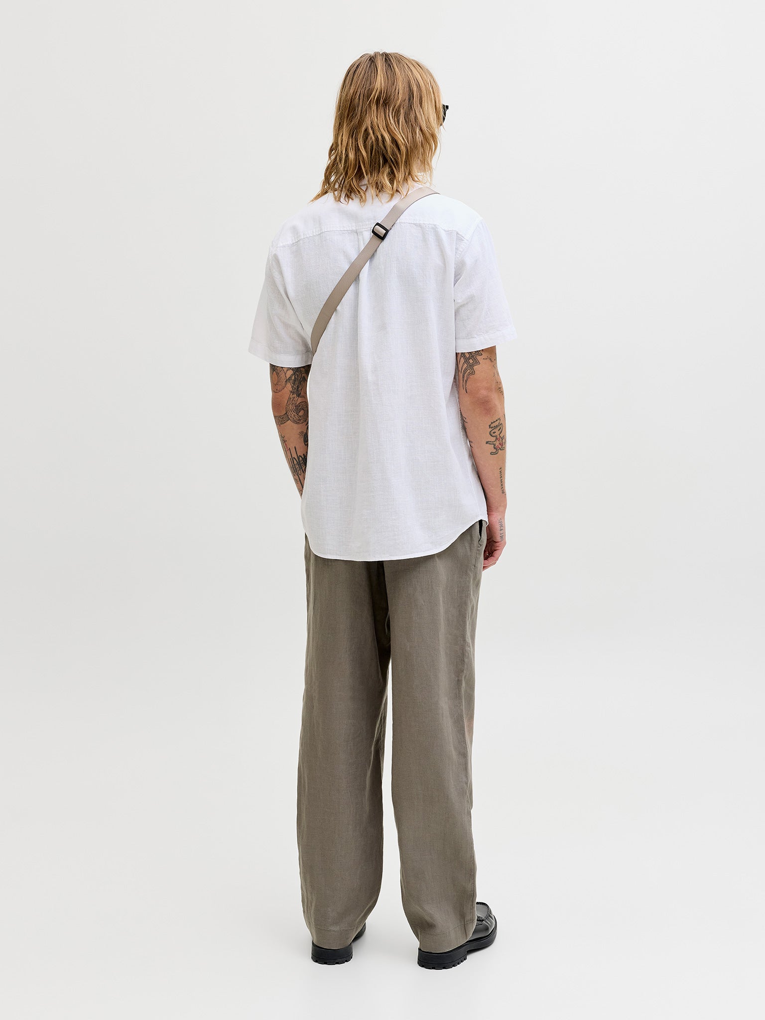 Ανδρικό πουκάμισο JJESUMMER LINEN BLEND SHIRT S/S 12289160 | 12289160