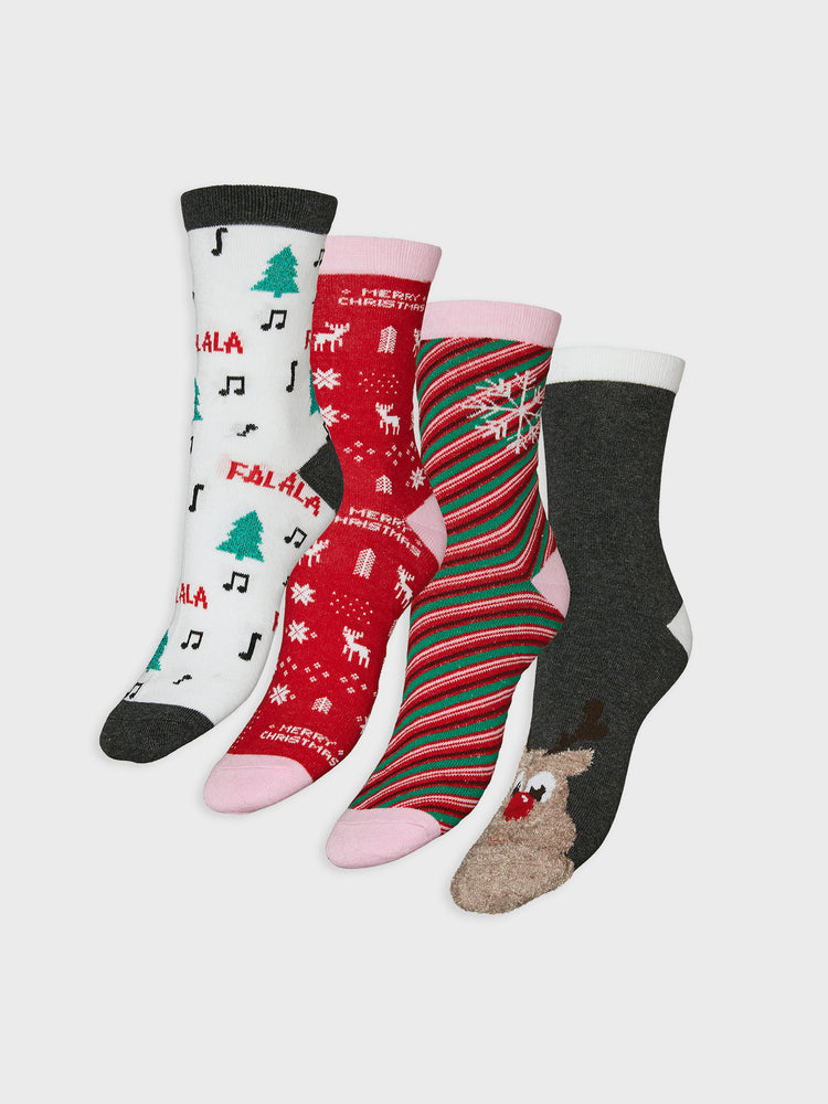 Γυναικείες κάλτσες σετ 4 τεμ VMELF SOCKS GIFTBOX XMAS 10274034 | 10274034