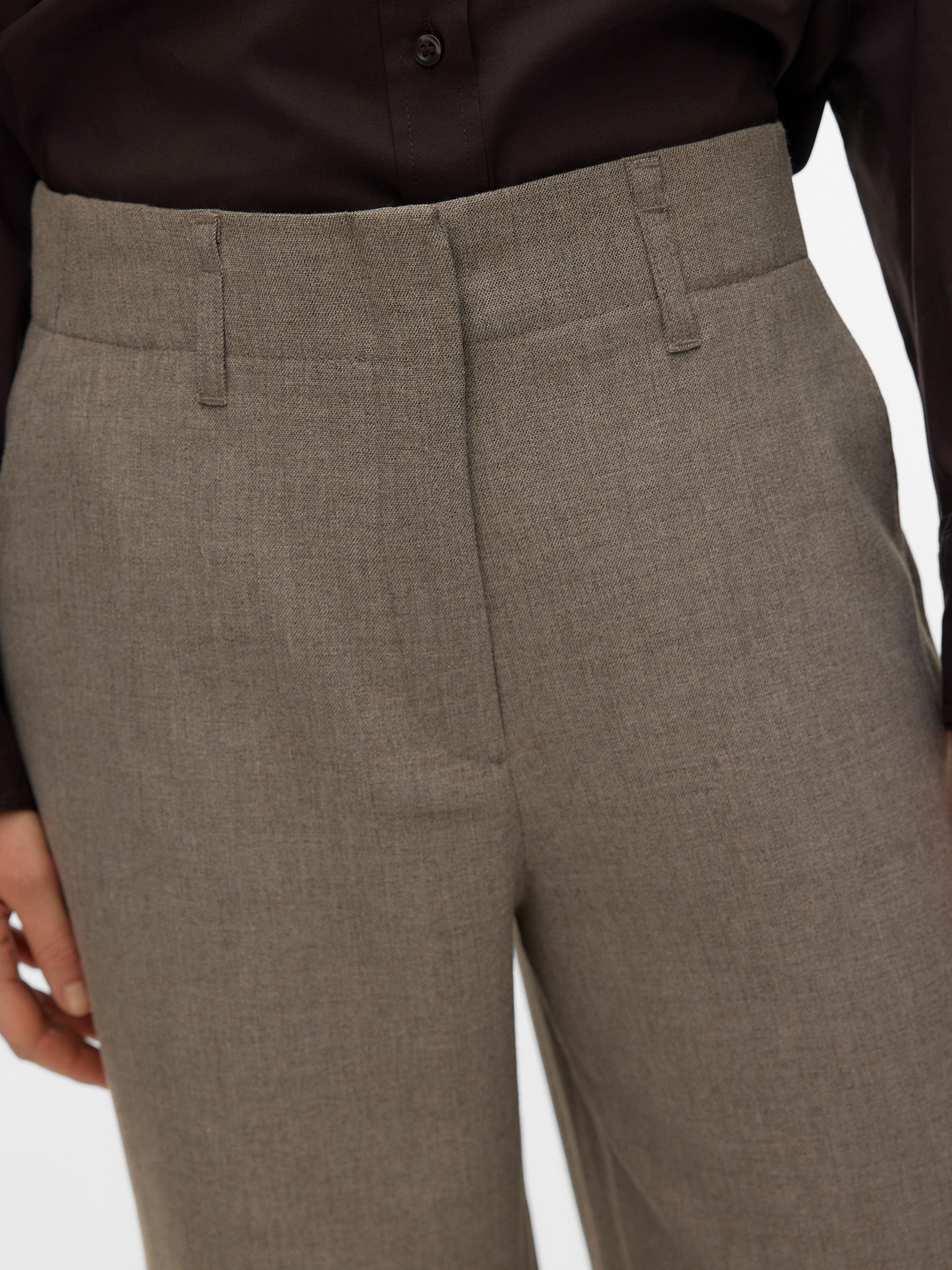 Γυναικείο παντελόνι μελανζέ VMBESTIE HW WIDE PANT NOOS 10349879 | 10349879