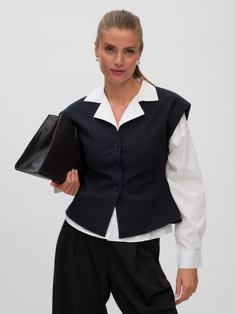 Γυναικείο γιλέκο με ρίγα VMALINA SL WAISTCOAT VIP 10358822 | 10358822