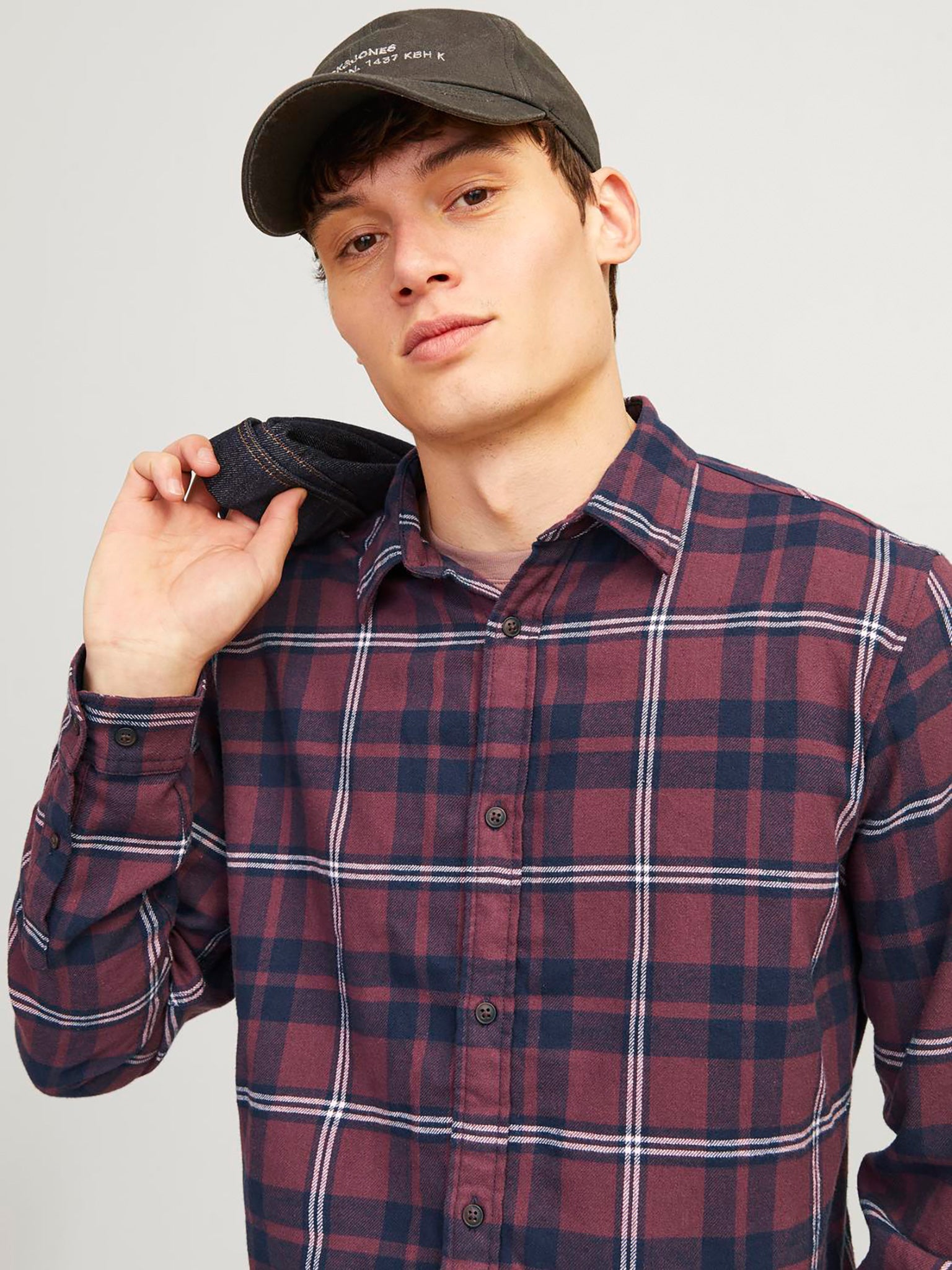 Ανδρικό πουκάμισο καρό JJJOSHUA FALL FLANNEL SHIRT LS 12258429 | 12258429