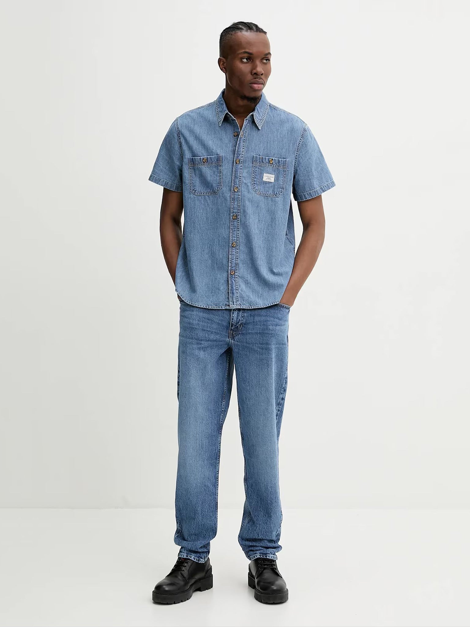Ανδρικό πουκάμισο regular denim organic cotton M5GH09D5NY2GJMW | M5GH09D5NY2GJMW