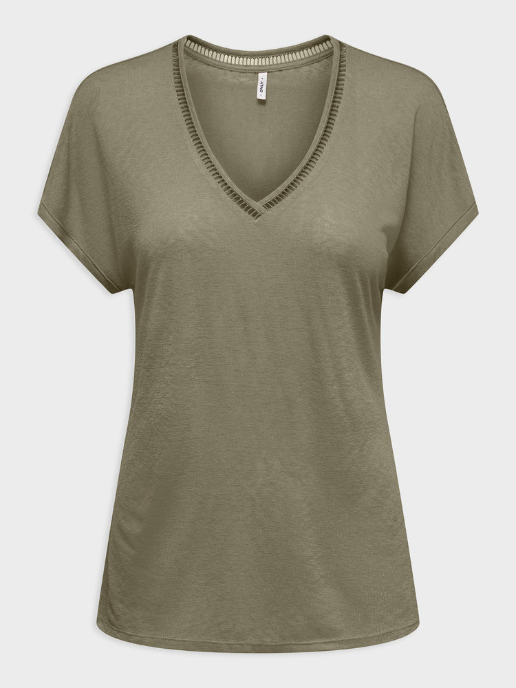 Γυναικεία μπλούζα ONLPENNY S/S BATSLEEVE V-NECK TOP JRS 15371500 | 15371500