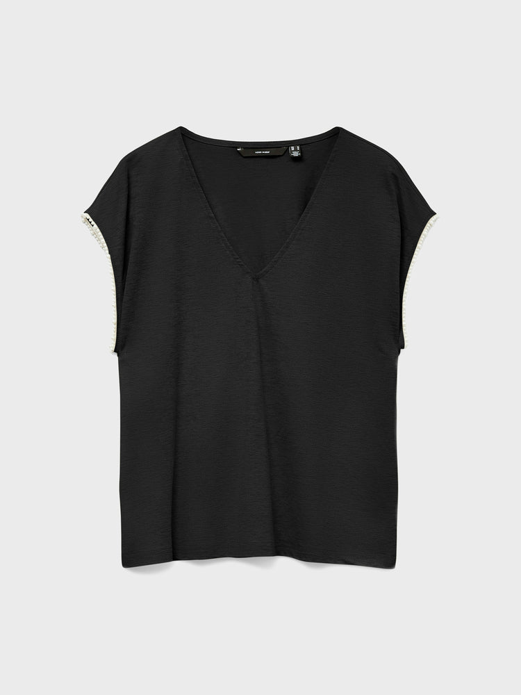 Γυναικεία μπλούζα VMVIPS SS AVA V-NECK TOP JRS 10327099 | 10327099
