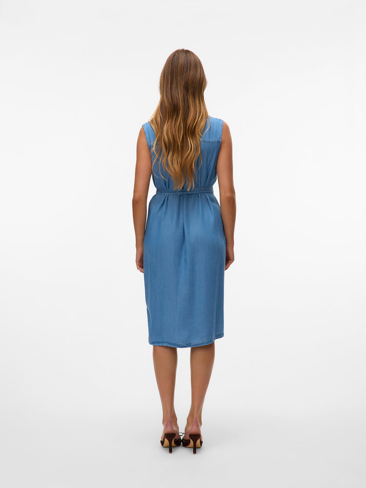 Γυναικείο φόρεμα τζιν medium blue VMBREE SL BLK SHIRT TENCEL DRESS 10304888 | 10304888