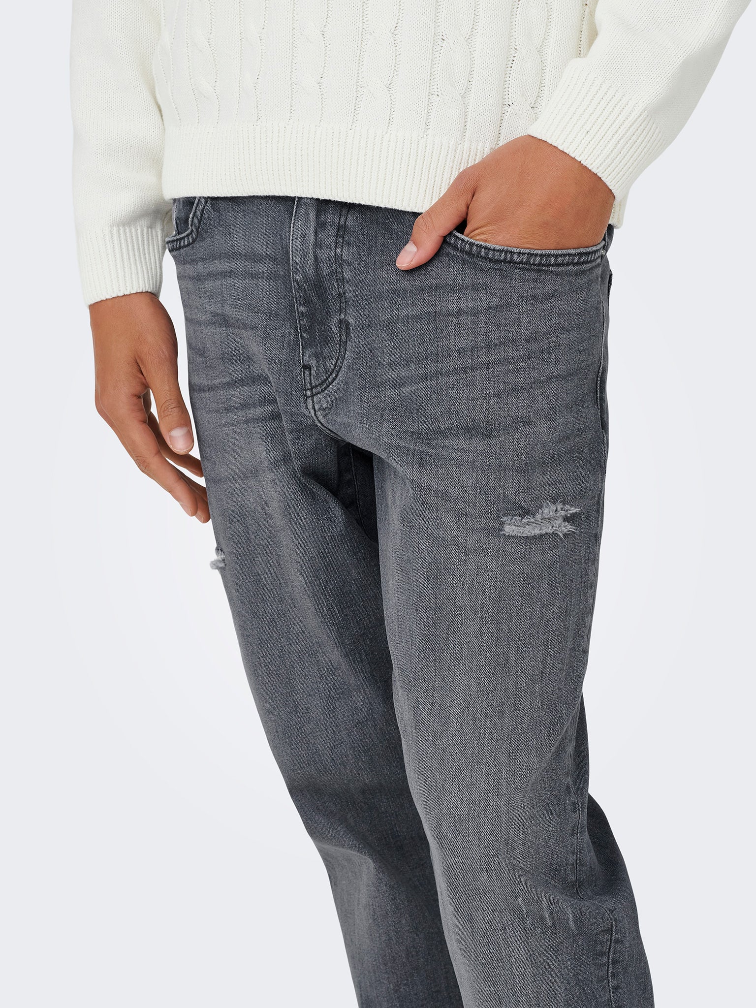 Ανδρικό παντελόνι τζιν με φθορές ONSWEFT REGULAR 4384 EY BOX JEANS 22034384 | 22034384
