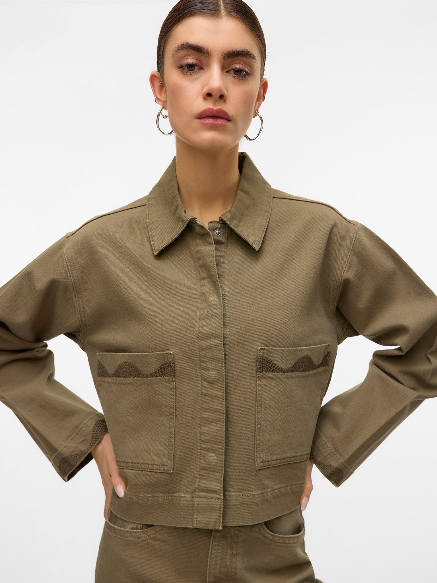 Γυναικείο τζάκετ crop VMTYLLA LS COLORED DNM JACKET 10332455 | 10332455
