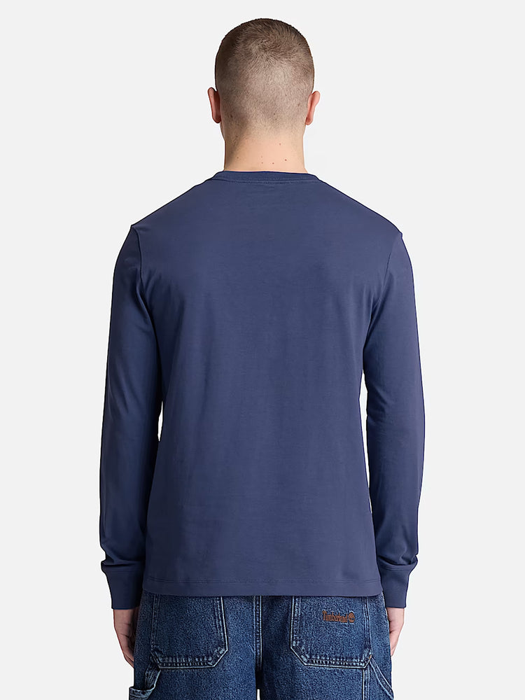 Ανδρική μπλούζα μακό Dunstan River Slim Embroidered Long-Sleeve T-Shirt for Men in Dark Blue TBC0YHBTAIH | TBC0YHBTAIH