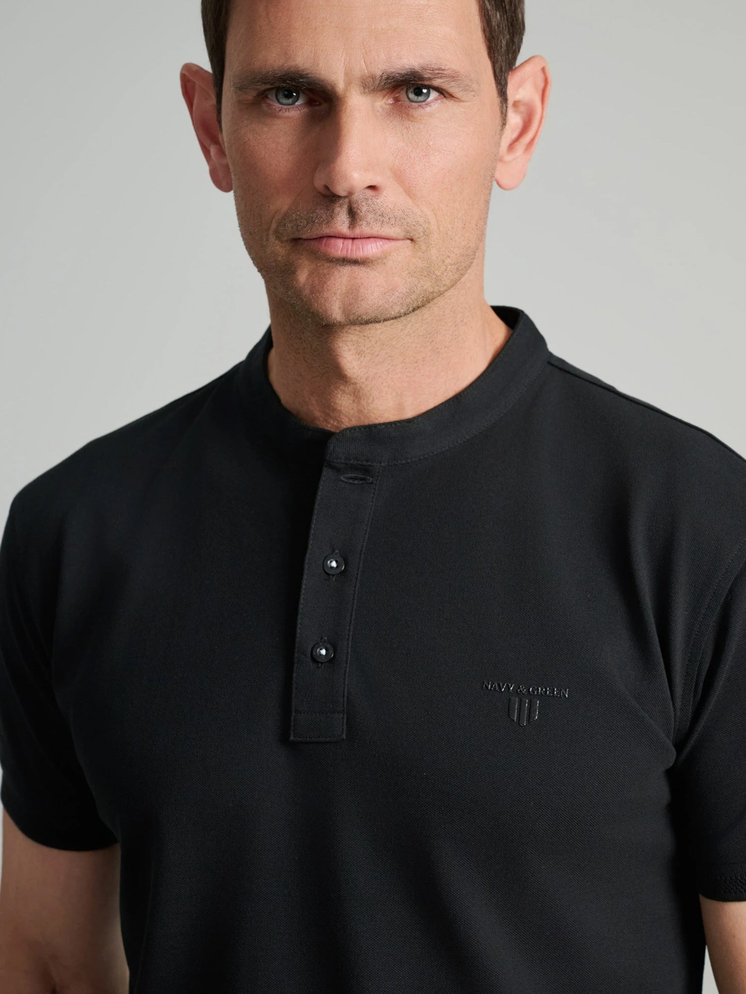 Ανδρικό polo mao γιακάς black 24GE.959/PB/YL.3 | 24GE.959/PB/YL.3