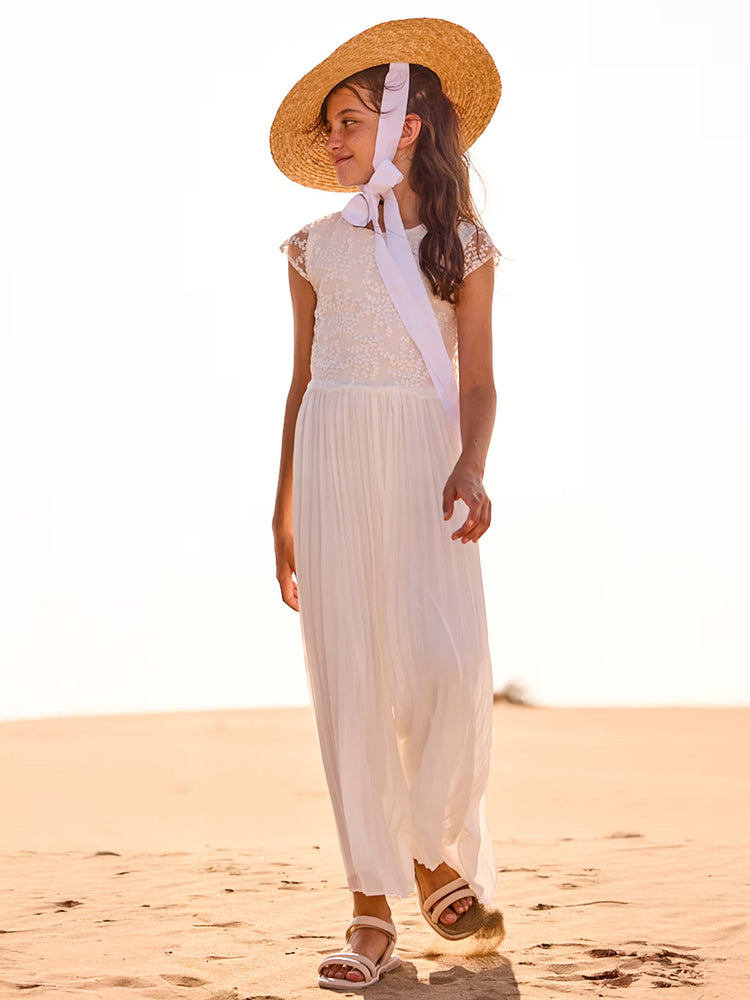 Εφηβική ολόσωμη φόρμα συνδυασμένη πλισέ | 26-06871-044