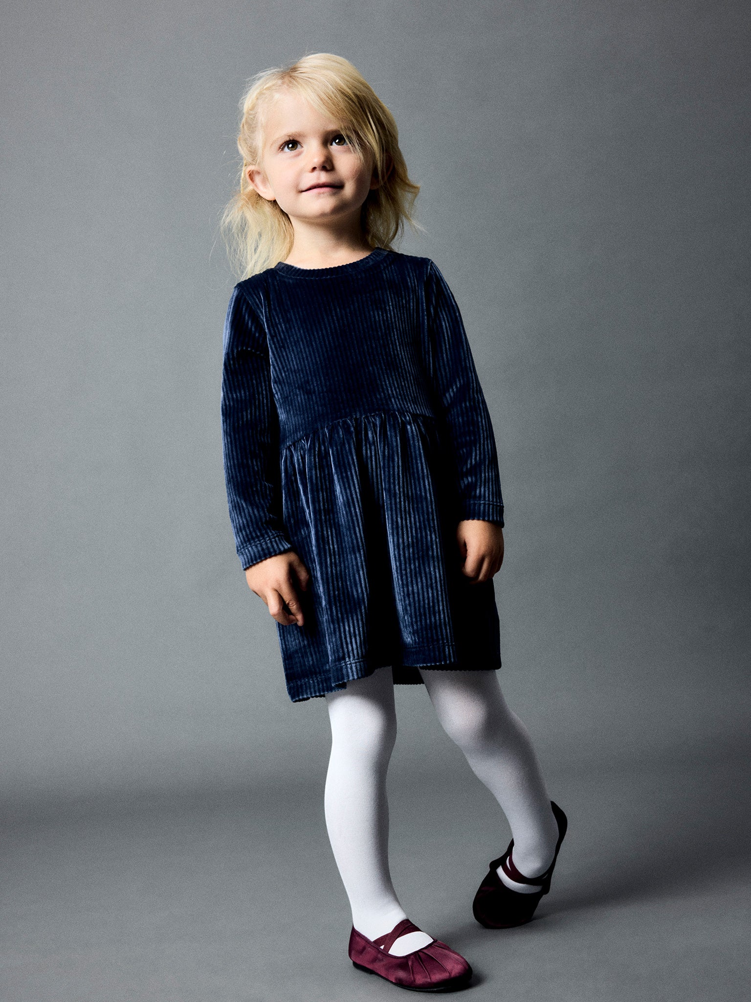 Παιδικό φόρεμα κοτλέ Navy Blazer NMFVELOA LS VELVET DRESS 13235116 | 13235116